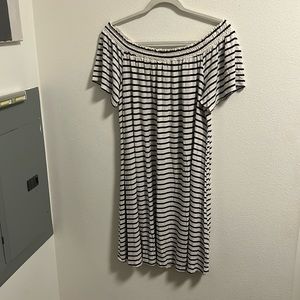 Black and white stripe dress